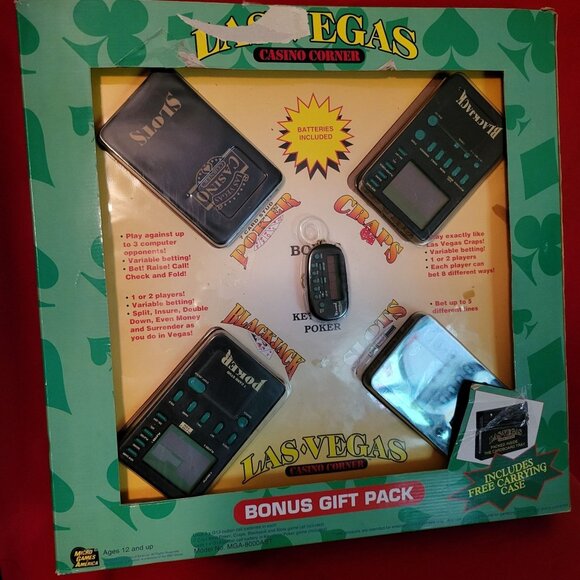 Las Vegas Casino Micro Games Gift Pack Handheld Games Poker Craps Blackjack Slot - Picture 2 of 12